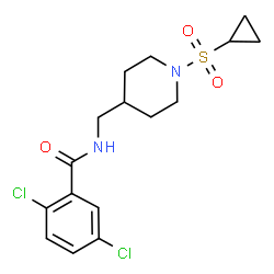 ChemSpider 2D Image | 2,5-Dichloro-N-{[1-(cyclopropylsulfonyl)-4-piperidinyl]methyl}benzamide | C16H20Cl2N2O3S