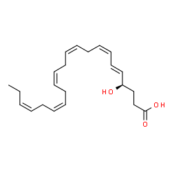 ChemSpider 2D Image | (4R,5E,7Z,10Z,13Z,16Z,19Z)-4-Hydroxy-5,7,10,13,16,19-docosahexaenoic acid | C22H32O3