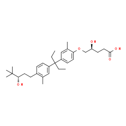ChemSpider 2D Image | (4S)-4-Hydroxy-5-[4-(3-{4-[(3S)-3-hydroxy-4,4-dimethylpentyl]-3-methylphenyl}-3-pentanyl)-2-methylphenoxy]pentanoic acid | C31H46O5