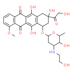 ChemSpider 2D Image | N-ETHYLHYDROXY-DOXORUBICIN | C29H33NO12