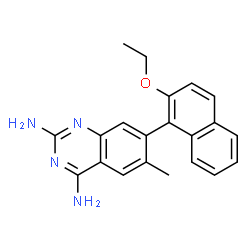 ChemSpider 2D Image | 7-(2-Ethoxy-1-naphthyl)-6-methyl-2,4-quinazolinediamine | C21H20N4O