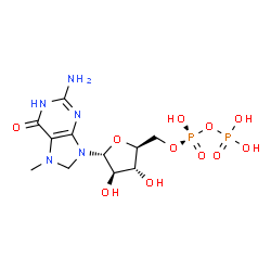 ChemSpider 2D Image | 7n-methyl-8-hydroguanosine-5'-diphosphate | C11H19N5O11P2