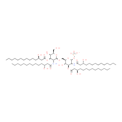 ChemSpider 2D Image | 2-Deoxy-6-O-(2-deoxy-3-O-[(3R)-3-hydroxytetradecanoyl]-2-{[(3R)-3-hydroxytetradecanoyl]amino}-beta-D-glucopyranosyl)-3-O-[(3R)-3-hydroxytetradecanoyl]-2-{[(3R)-3-hydroxytetradecanoyl]amino}-1-O-phosph
onato-alpha-D-glucopyranose | C68H127N2O20P