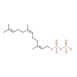 ChemSpider 2D Image | Diphosphoric acid, mono[(2Z,6Z)-3,7,11-trimethyl-2,6,10-dodecatrien-1-yl] ester, ion(3-) | C15H25O7P2