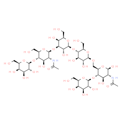 ChemSpider 2D Image | beta-D-Galactopyranosyl-(1->4)-[beta-D-galactopyranosyl-(1->4)-2-acetamido-2-deoxy-beta-D-glucopyranosyl-(1->3)-beta-D-galactopyranosyl-(1->4)-beta-D-glucopyranosyl-(1->6)]-2-acetamido-2-deoxy-beta-D-
glucopyranose | C40H68N2O31