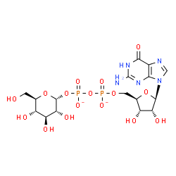 ChemSpider 2D Image | [[(2R,3S,4R,5R)-5-(2-amino-6-oxo-1H-purin-9-yl)-3,4-dihydroxy-tetrahydrofuran-2-yl]methoxy-oxido-phosphoryl] [(2R,3R,4S,5S,6R)-3,4,5-trihydroxy-6-(hydroxymethyl)tetrahydropyran-2-yl] phosphate | C16H23N5O16P2