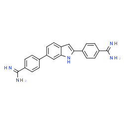 ChemSpider 2D Image | 4,4'-(1H-Indole-2,6-diyl)dibenzenecarboximidamide | C22H19N5