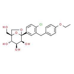 ChemSpider 2D Image | 1,6-Anhydro-1-C-[4-chloro-3-[(4-ethoxyphenyl)methyl]phenyl]-5-C-(hydroxymethyl)-Î²-L-gulopyranose | C22H25ClO7