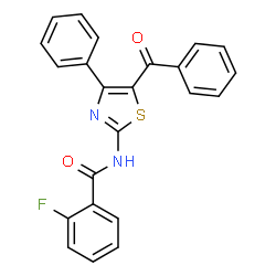 ChemSpider 2D Image | N-(5-Benzoyl-4-phenyl-1,3-thiazol-2-yl)-2-fluorobenzamide | C23H15FN2O2S