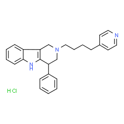 ChemSpider 2D Image | 4-Phenyl-2-[4-(4-pyridinyl)butyl]-2,3,4,5-tetrahydro-1H-pyrido[4,3-b]indole hydrochloride (1:1) | C26H28ClN3