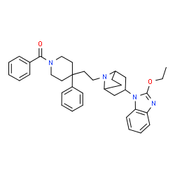 ChemSpider 2D Image | (4-{2-[3-(2-Ethoxy-1H-benzimidazol-1-yl)-8-azabicyclo[3.2.1]oct-8-yl]ethyl}-4-phenyl-1-piperidinyl)(phenyl)methanone | C36H42N4O2