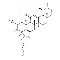 ChemSpider 2D Image | Butyl 2-cyano-3,11-dioxours-12-en-24-oate | C35H51NO4