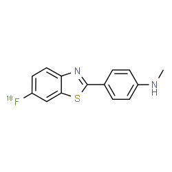 ChemSpider 2D Image | 4-[6-(~18~F)Fluoro-1,3-benzothiazol-2-yl]-N-methylaniline | C14H1118FN2S