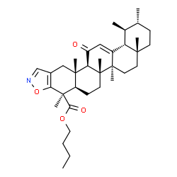 ChemSpider 2D Image | Butyl (1S,2R,4aR,6aS,6bR,8aR,9R,13aS,13bR,15bR)-1,2,4a,6a,6b,9,13a-heptamethyl-14-oxo-1,2,3,4,4a,5,6,6a,6b,7,8,8a,9,13,13a,13b,14,15b-octadecahydropiceno[2,3-d][1,2]oxazole-9-carboxylate | C35H51NO4