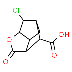 ChemSpider 2D Image | 2-Chloro-5-oxo-4-oxatricyclo[4.2.1.0~3,7~]nonane-9-carboxylic acid | C9H9ClO4