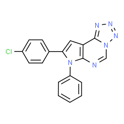 ChemSpider 2D Image | 8-(4-Chlorophenyl)-7-phenyl-7H-pyrrolo[3,2-e]tetrazolo[1,5-c]pyrimidine | C18H11ClN6