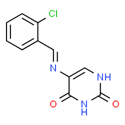 ChemSpider 2D Image | 5-[(E)-(2-Chlorobenzylidene)amino]-2,4(1H,3H)-pyrimidinedione | C11H8ClN3O2