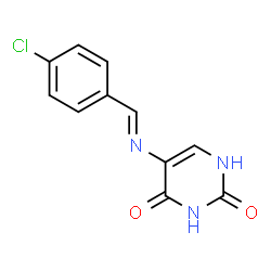ChemSpider 2D Image | 5-[(E)-(4-Chlorobenzylidene)amino]-2,4(1H,3H)-pyrimidinedione | C11H8ClN3O2