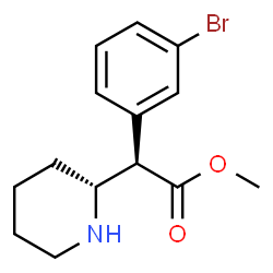 ChemSpider 2D Image | Methyl (2R)-(3-bromophenyl)[(2R)-2-piperidinyl]acetate | C14H18BrNO2