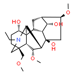 ChemSpider 2D Image | (1alpha,6alpha,7beta,14alpha,16beta)-20-Ethyl-6,16-dimethoxy-4-(methoxymethyl)aconitane-1,8,14-triol | C24H39NO6