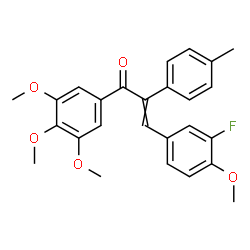 ChemSpider 2D Image | 3-(3-Fluoro-4-methoxyphenyl)-2-(4-methylphenyl)-1-(3,4,5-trimethoxyphenyl)-2-propen-1-one | C26H25FO5