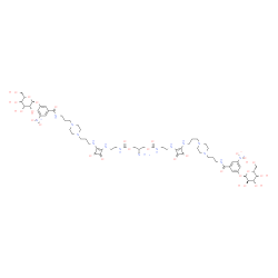 ChemSpider 2D Image | 2-Amino-3-{[(2-{[2-({3-[4-(3-{[3-(alpha-D-galactopyranosyloxy)-5-nitrobenzoyl]amino}propyl)-1-piperazinyl]propyl}amino)-3,4-dioxo-1-cyclobuten-1-yl]amino}ethyl)carbamoyl]oxy}propyl (2-{[2-({3-[4-(3-{[
3-nitro-5-(beta-L-talopyranosyloxy)benzoyl]amino}propyl)-1-piperazinyl]propyl}amino)-3,4-dioxo-1-cyclobuten-1-yl]amino}ethyl)carbamate | C63H91N15O26