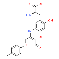 ChemSpider 2D Image | 2-Hydroxy-5-{[(2E)-1-(4-methylphenoxy)-4-oxo-2-buten-2-yl]amino}-L-tyrosine | C20H22N2O6