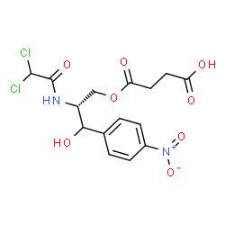 ChemSpider 2D Image | 4-[(2R)-2-[(Dichloroacetyl)amino]-3-hydroxy-3-(4-nitrophenyl)propoxy]-4-oxobutanoic acid | C15H16Cl2N2O8