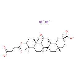 ChemSpider 2D Image | Disodium (5xi,8alpha,9xi,10alpha,14beta)-3-[(3-carboxylatopropanoyl)oxy]-11-oxoolean-12-en-30-oate | C34H48Na2O7