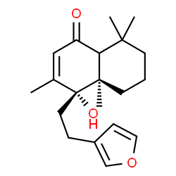 ChemSpider 2D Image | (4R,4aR)-4-[2-(3-Furyl)ethyl]-4-hydroxy-3,4a,8,8-tetramethyl-4a,5,6,7,8,8a-hexahydro-1(4H)-naphthalenone | C20H28O3