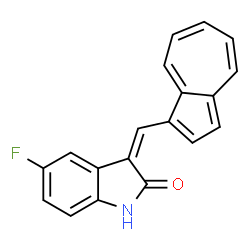 ChemSpider 2D Image | (3Z)-3-(1-Azulenylmethylene)-5-fluoro-1,3-dihydro-2H-indol-2-one | C19H12FNO