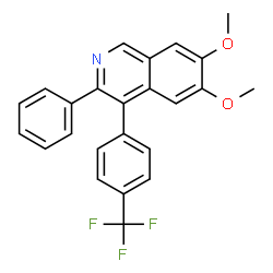 ChemSpider 2D Image | 6,7-Dimethoxy-3-phenyl-4-[4-(trifluoromethyl)phenyl]isoquinoline | C24H18F3NO2