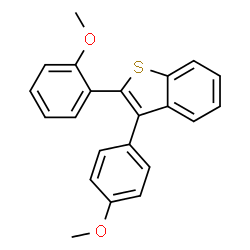 ChemSpider 2D Image | 2-(2-Methoxyphenyl)-3-(4-methoxyphenyl)-1-benzothiophene | C22H18O2S
