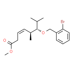 ChemSpider 2D Image | Methyl (3Z,5S,6S)-6-[(2-bromobenzyl)oxy]-5,7-dimethyl-3-octenoate | C18H25BrO3