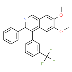 ChemSpider 2D Image | 6,7-Dimethoxy-3-phenyl-4-[3-(trifluoromethyl)phenyl]isoquinoline | C24H18F3NO2