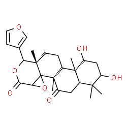 ChemSpider 2D Image | (1S,6aR,10aS,12aS,12bR)-10-(3-Furyl)-1,3-dihydroxy-4,4,6a,10a,12b-pentamethyldodecahydronaphtho[2,1-f]oxireno[d]isochromene-6,8(2H,7aH)-dione | C26H34O7