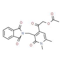 ChemSpider 2D Image | 2-{3-[(1,3-Dioxo-1,3-dihydro-2H-isoindol-2-yl)methyl]-1,6-dimethyl-2-oxo-1,2-dihydro-4-pyridinyl}-2-oxoethyl acetate | C20H18N2O6