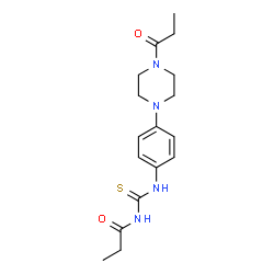 ChemSpider 2D Image | N-{[4-(4-Propionyl-1-piperazinyl)phenyl]carbamothioyl}propanamide | C17H24N4O2S