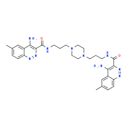 ChemSpider 2D Image | N,N'-(1,4-Piperazinediyldi-3,1-propanediyl)bis(4-amino-6-methyl-3-cinnolinecarboxamide) | C30H38N10O2
