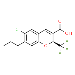 ChemSpider 2D Image | (2S)-6-Chloro-7-propyl-2-(trifluoromethyl)-2H-chromene-3-carboxylic acid | C14H12ClF3O3