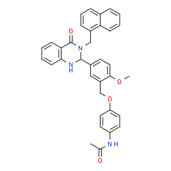 ChemSpider 2D Image | N-[4-({2-Methoxy-5-[3-(1-naphthylmethyl)-4-oxo-1,2,3,4-tetrahydro-2-quinazolinyl]benzyl}oxy)phenyl]acetamide | C35H31N3O4