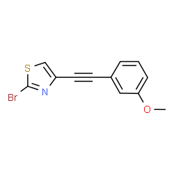 ChemSpider 2D Image | 2-Bromo-4-[(3-methoxyphenyl)ethynyl]-1,3-thiazole | C12H8BrNOS