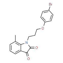 ChemSpider 2D Image | 1-[3-(4-Bromophenoxy)propyl]-7-methyl-1H-indole-2,3-dione | C18H16BrNO3