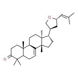 ChemSpider 2D Image | (5xi,13alpha,14beta,17alpha,20S,23S)-21,23-Epoxylanosta-7,24-dien-3-one | C30H46O2
