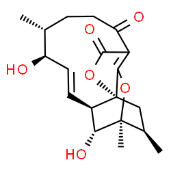 ChemSpider 2D Image | (1S,2R,3R,4E,6S,7R,14R,16R)-2,6-Dihydroxy-1,7,16-trimethyl-13,17-dioxatetracyclo[9.5.2.0~3,14~.0~14,18~]octadeca-4,11(18)-diene-10,12-dione | C19H24O6