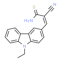 ChemSpider 2D Image | (2Z)-2-Cyano-3-(9-ethyl-9H-carbazol-3-yl)-2-propenethioamide | C18H15N3S