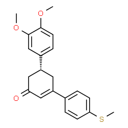 ChemSpider 2D Image | (5R)-5-(3,4-Dimethoxyphenyl)-3-[4-(methylsulfanyl)phenyl]-2-cyclohexen-1-one | C21H22O3S