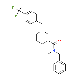 ChemSpider 2D Image | N-Benzyl-N-methyl-1-(4-(trifluoromethyl)benzyl)piperidine-3-carboxamide | C22H25F3N2O