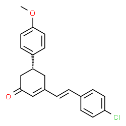 ChemSpider 2D Image | (5R)-3-[(E)-2-(4-Chlorophenyl)vinyl]-5-(4-methoxyphenyl)-2-cyclohexen-1-one | C21H19ClO2