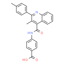ChemSpider 2D Image | 4-(3-Methyl-2-(p-tolyl)quinoline-4-carboxamido)benzoic acid | C25H20N2O3